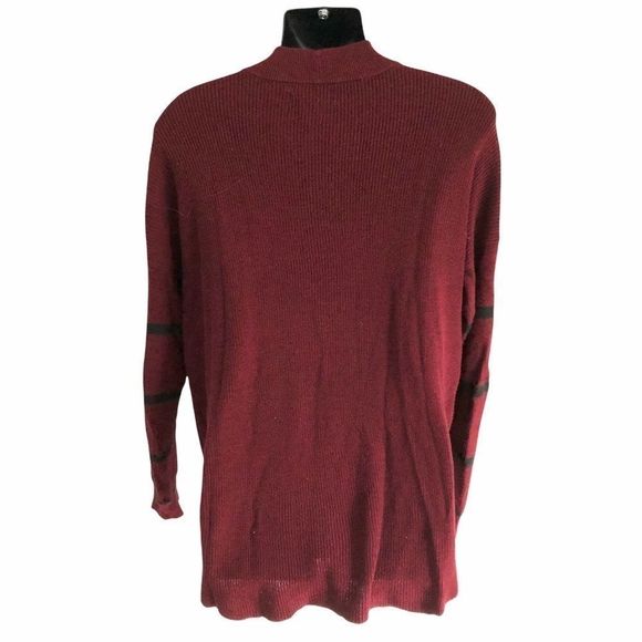 AMERICA EAGLE JEGGING  FIT tunic sweater. Wine colour, navy detail crew neck - Picture 4 of 7